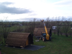 Wigwams being installed at Springhill Farm